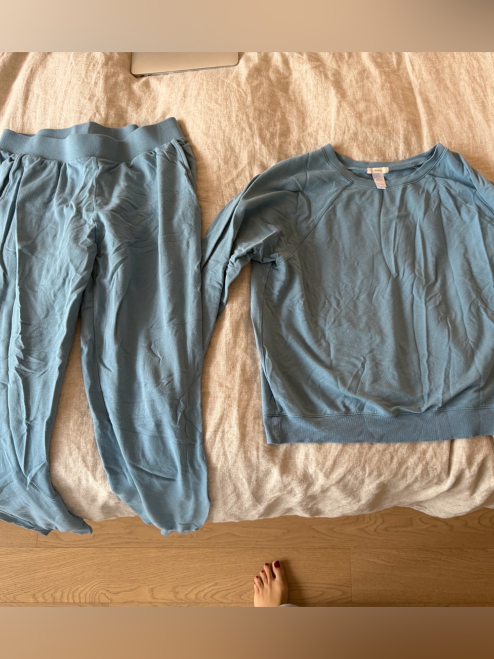 Eberjey Light Blue Lounge Sweater and Jogger Set